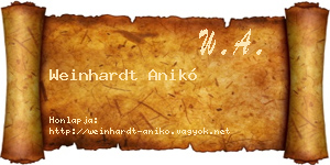 Weinhardt Anikó névjegykártya